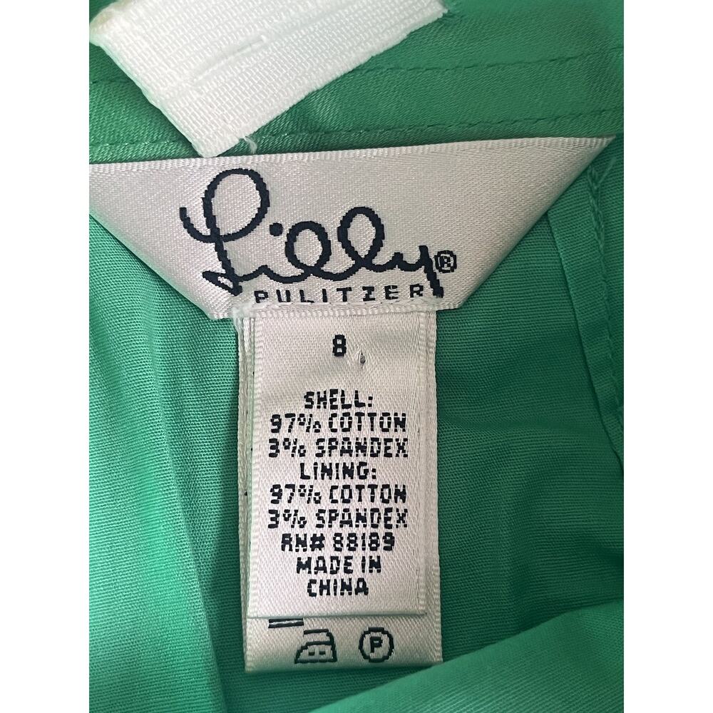 Vintage Lilly Pulitzer Green Flamingos Golfing Print Skort Skirt Women’s Sz 8 - Picture 4 of 5